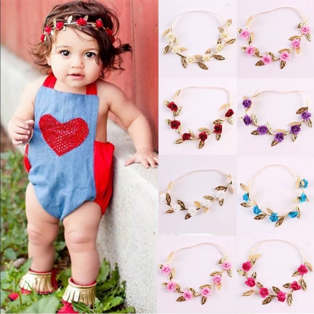 Baby and toddler girl flower headbands